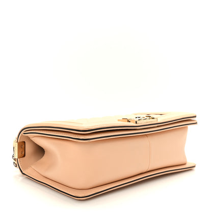 Chanel Calfskin Quilted Medium Top Handle Boy Flap Beige Clair 4 of 9