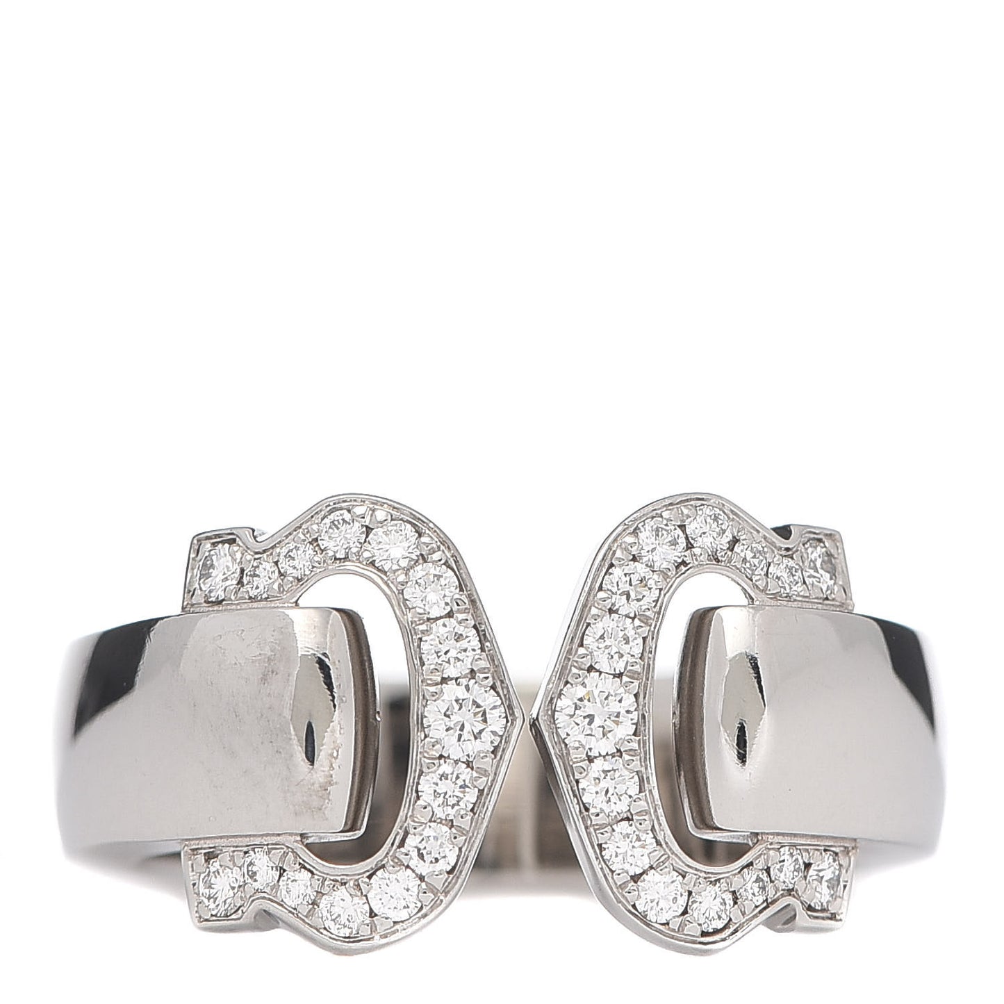 18K White Gold Diamond C De Ring 48 4.5