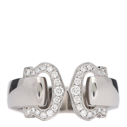 Cartier 18K White Gold Diamond C De Ring 48 4.5 1 of 4