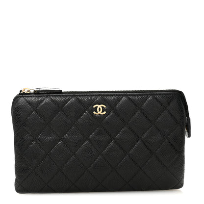 Chanel Caviar Quilted Small Zipped Clutch Black 1 of 11