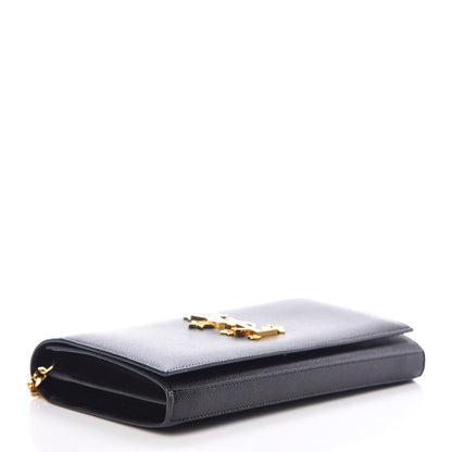 Saint Laurent Grain De Poudre Star Studded Monogram Wallet on Chain Black 4 of 10