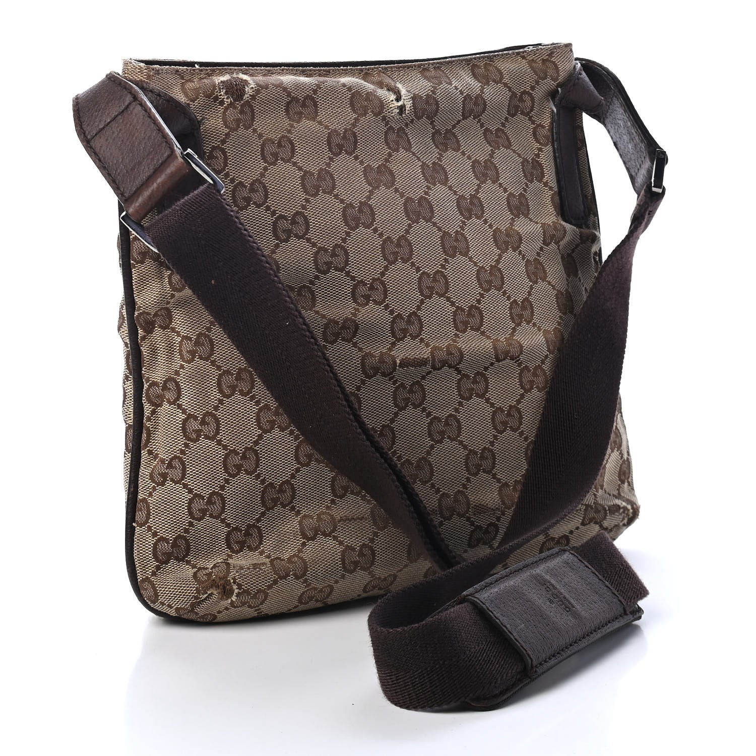 Gucci Monogram Flat Messenger Bag Dark Brown 2 of 5