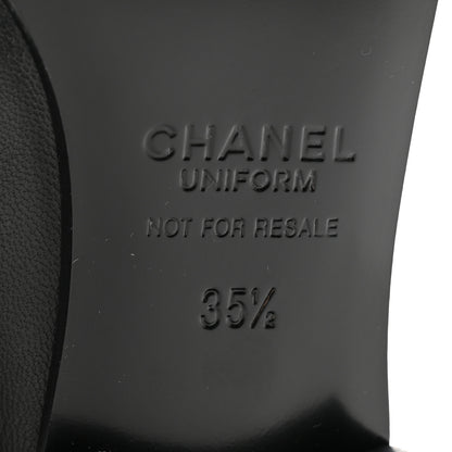 Chanel Calfskin Womens Stitched CC Loafers 35.5 Black 7 of 10