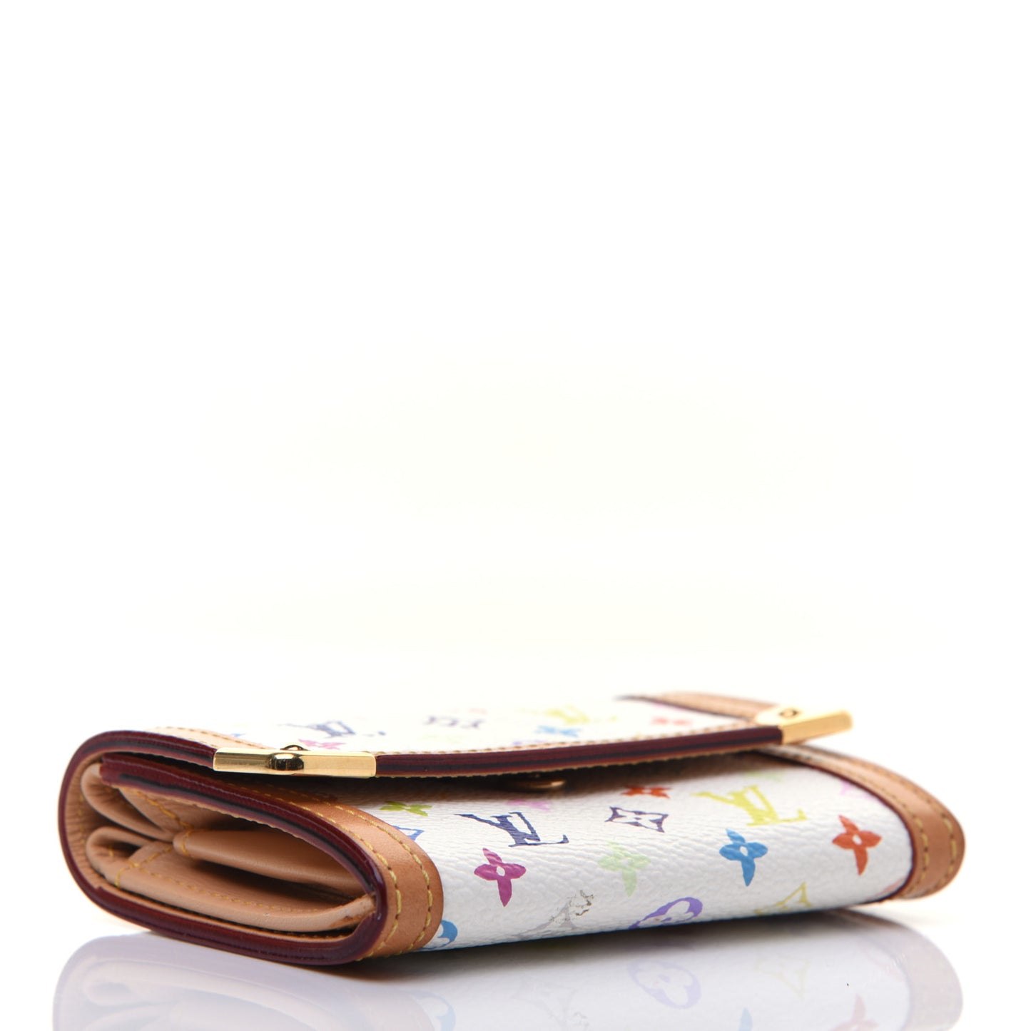 Monogram Multicolor Porte-Monnaie Plat Coin Purse White