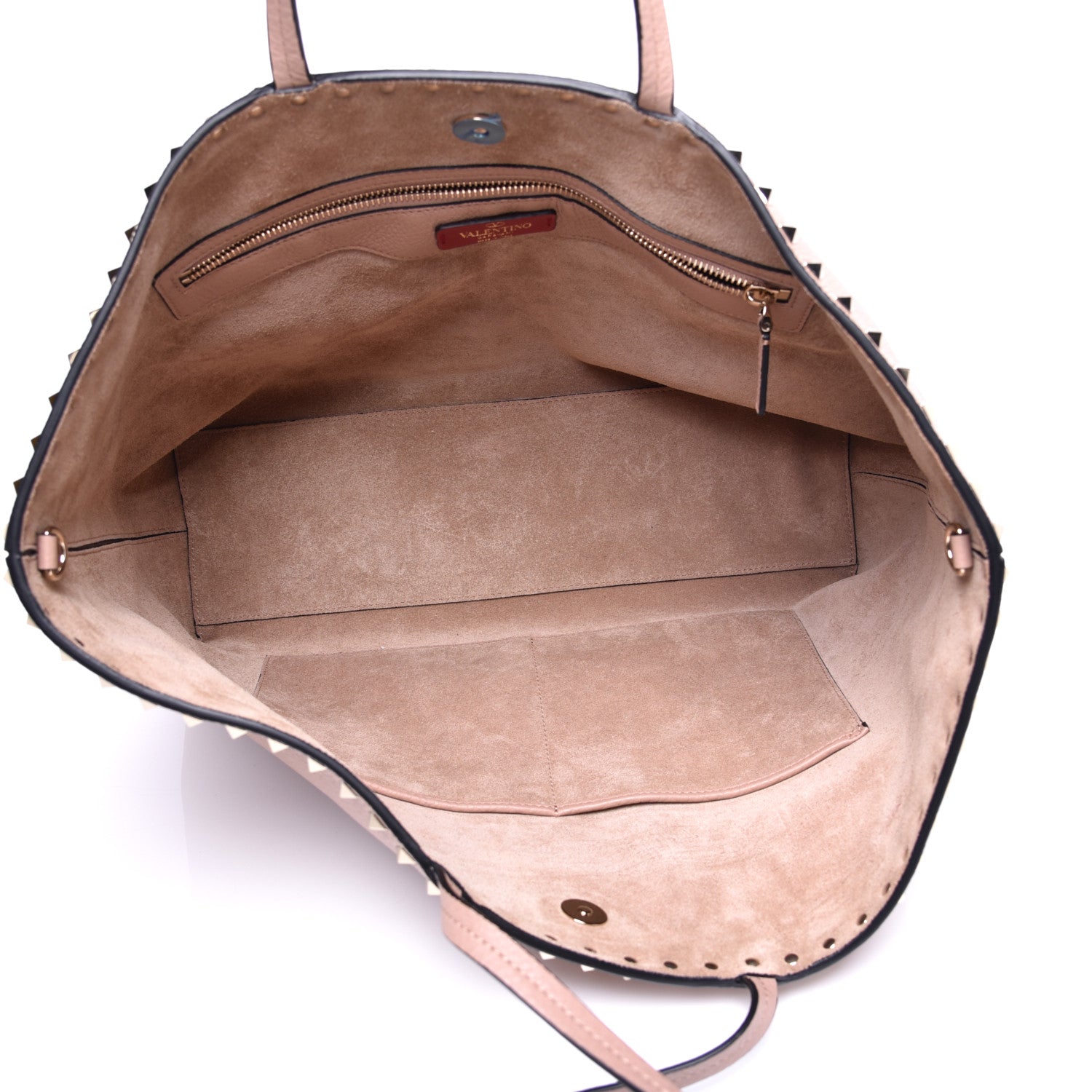 Valentino Garavani Grained Calfskin Rockstud Shoulder Tote Rose Cannelle 5 of 8