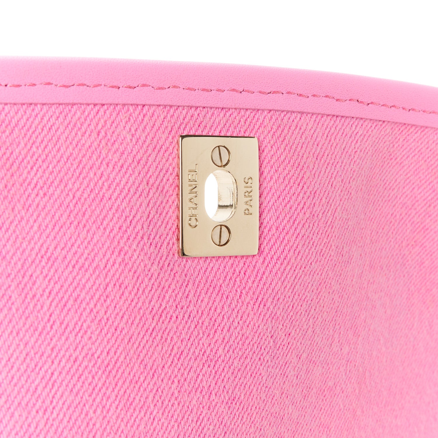 Chanel Denim Quilted Small Messenger Flap Neon Pink 7 of 12