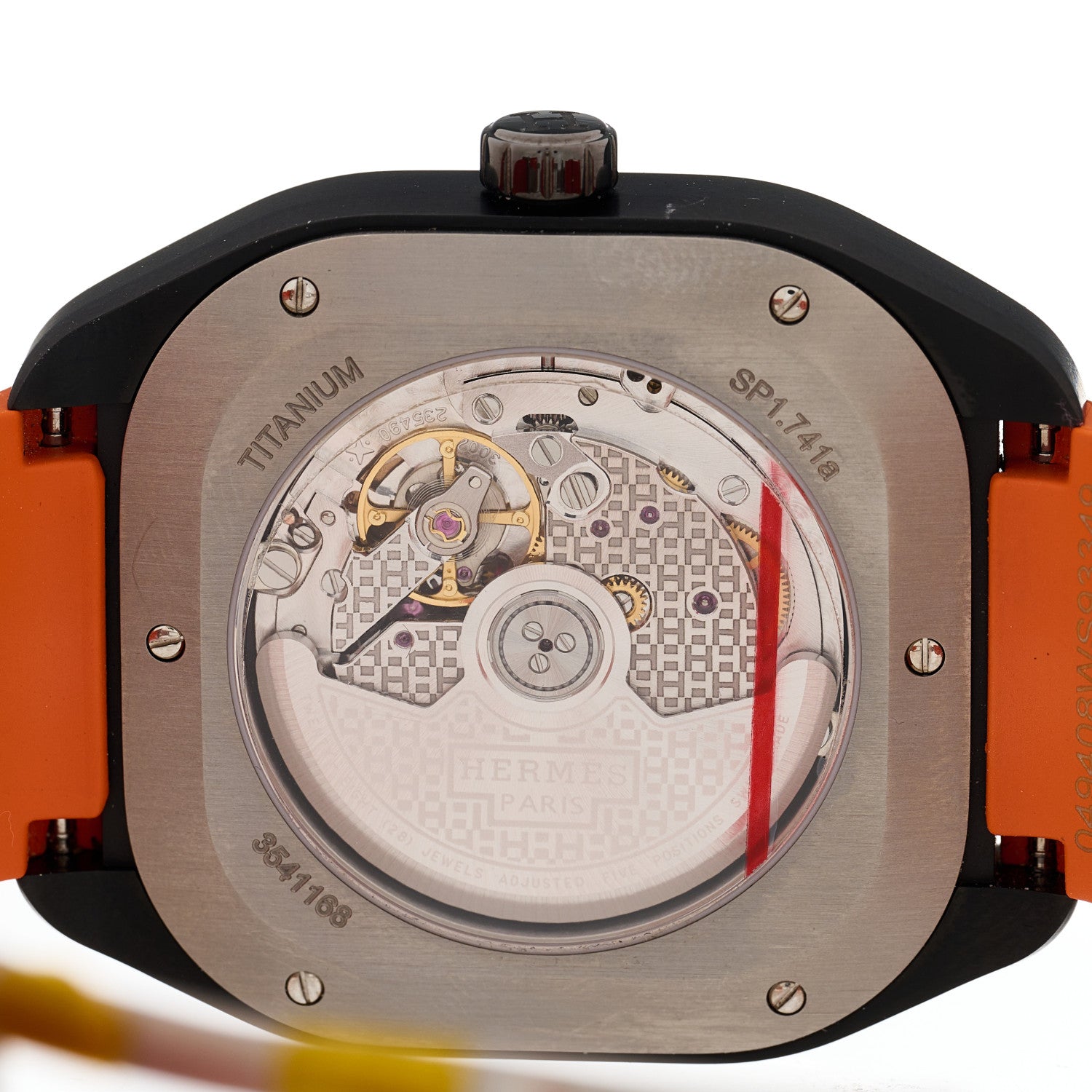 Hermes DLC Coated Titanium Rubber 39mm H08 Automatic Watch Orange 5 of 5