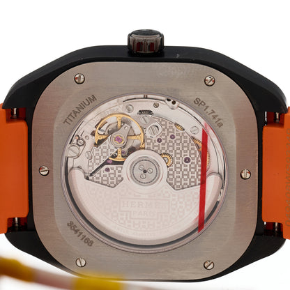 Hermes DLC Coated Titanium Rubber 39mm H08 Automatic Watch Orange 5 of 5