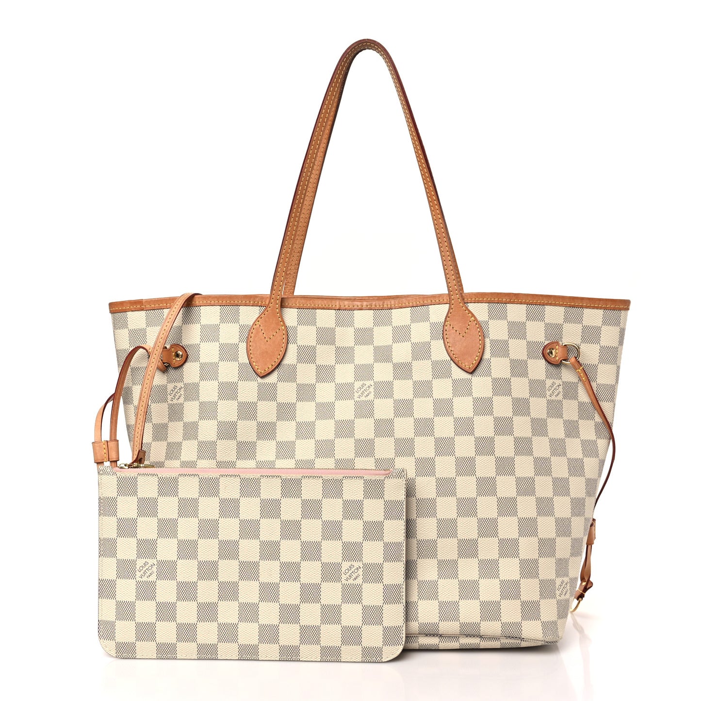 Damier Azur Neo Neverfull MM Rose Ballerine