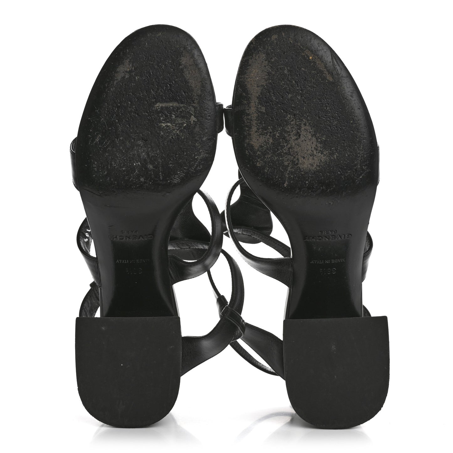 Calfskin Charm Slingback 50mm Sandals 38.5 Black