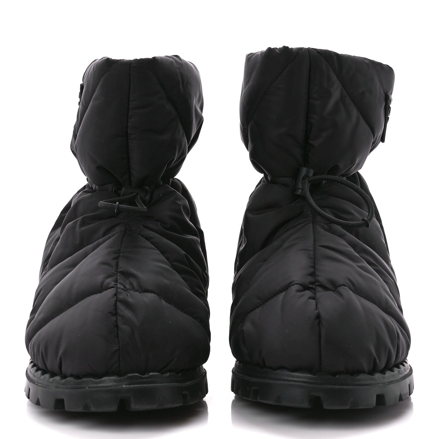 Re-Nylon Piuma Triangle Logo Padded Drawcord Snow Boots 38.5 Black