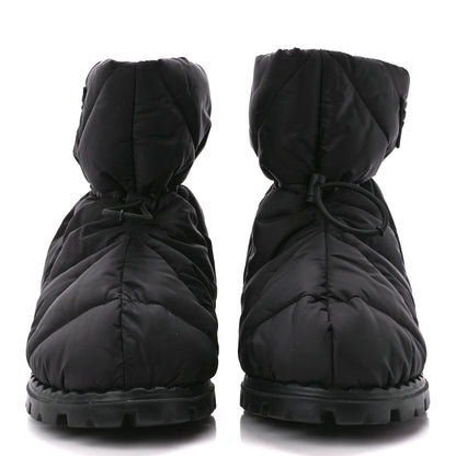 Prada Re-Nylon Piuma Triangle Logo Padded Drawcord Snow Boots 38.5 Black 2 of 8