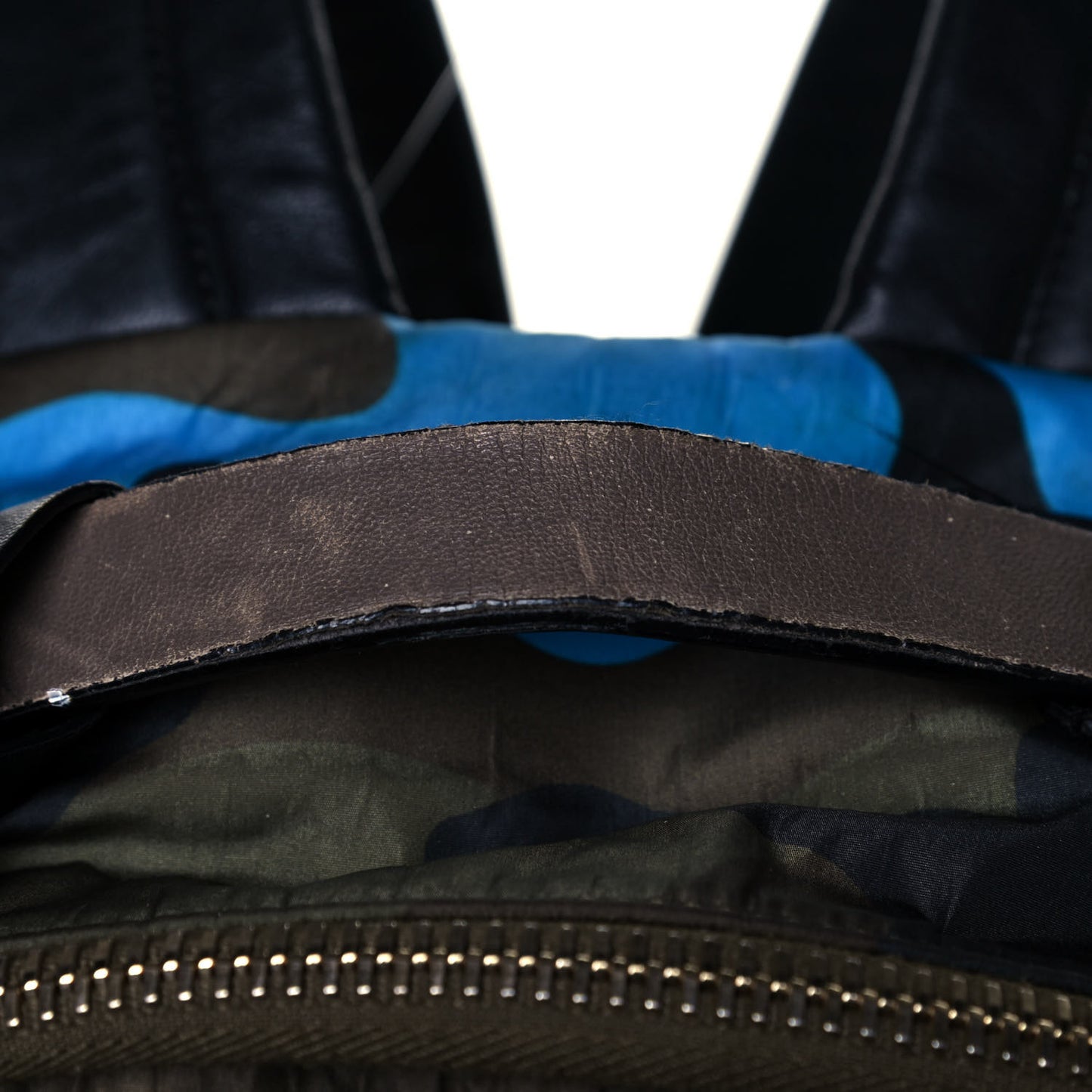 Nylon Camouflage Backpack Green Blue Fluo