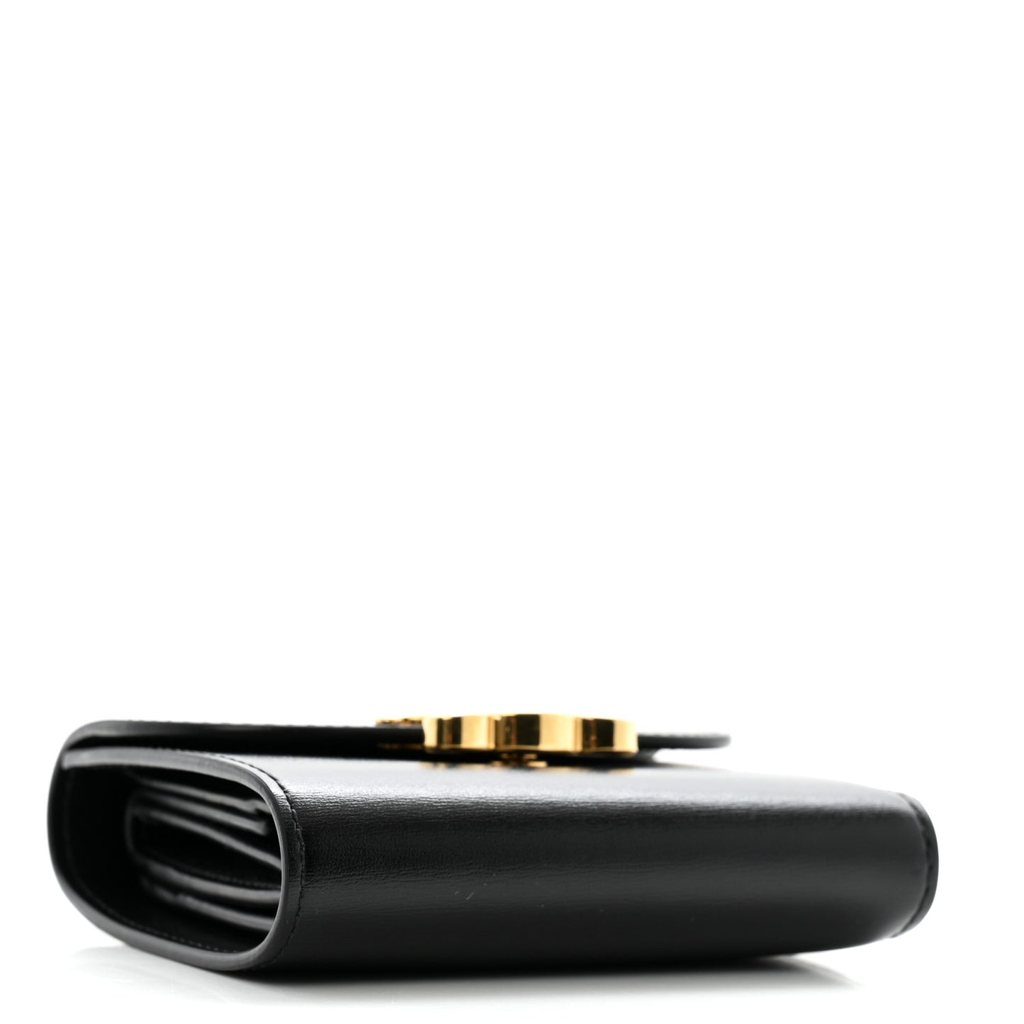 Shiny Smooth Lambskin Small Triomphe Wallet Black