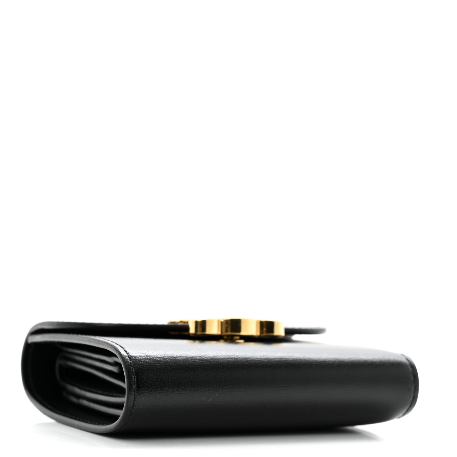 Celine Shiny Smooth Lambskin Small Triomphe Wallet Black 4 of 11
