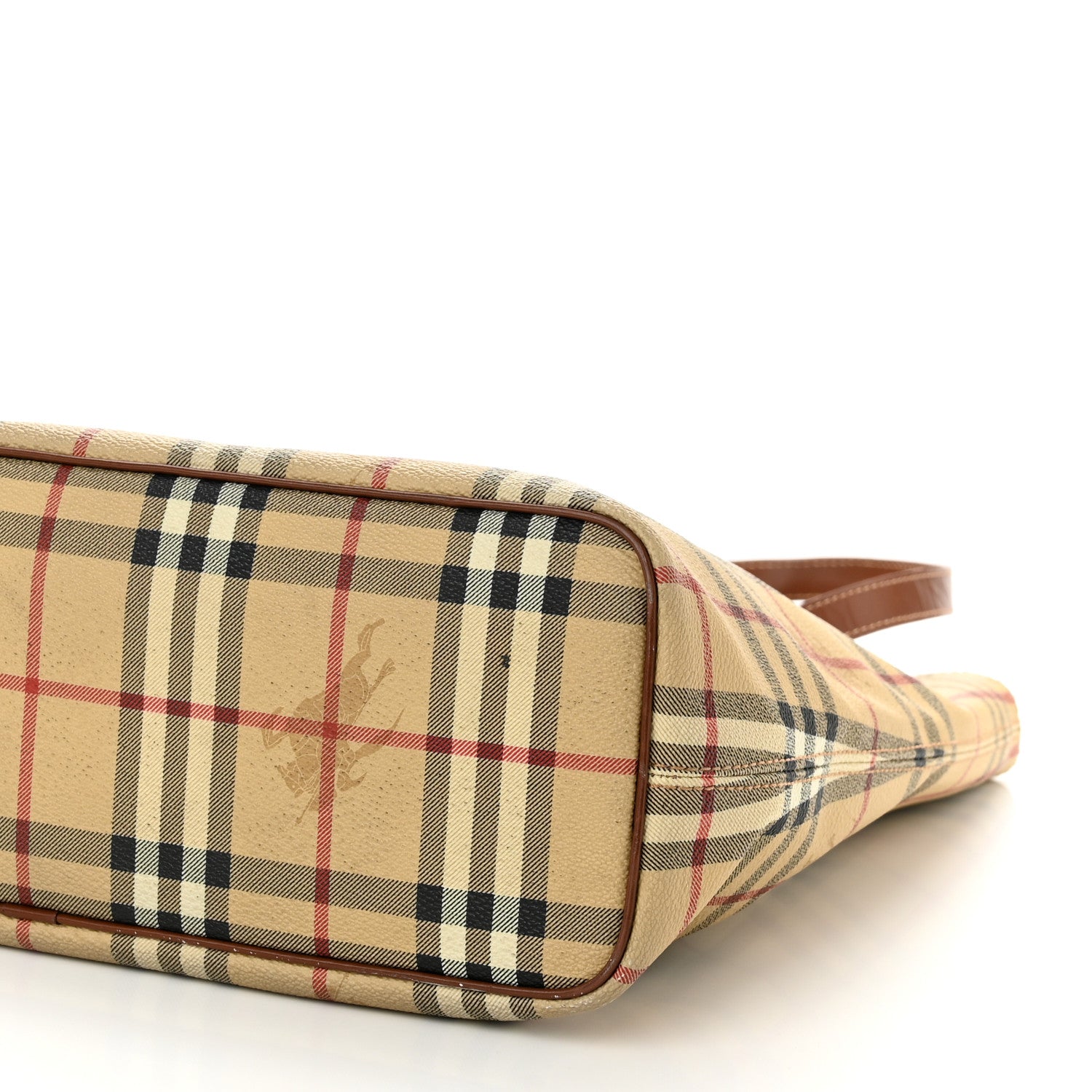 Burberry Haymarket Check Tote Brown 10 of 11