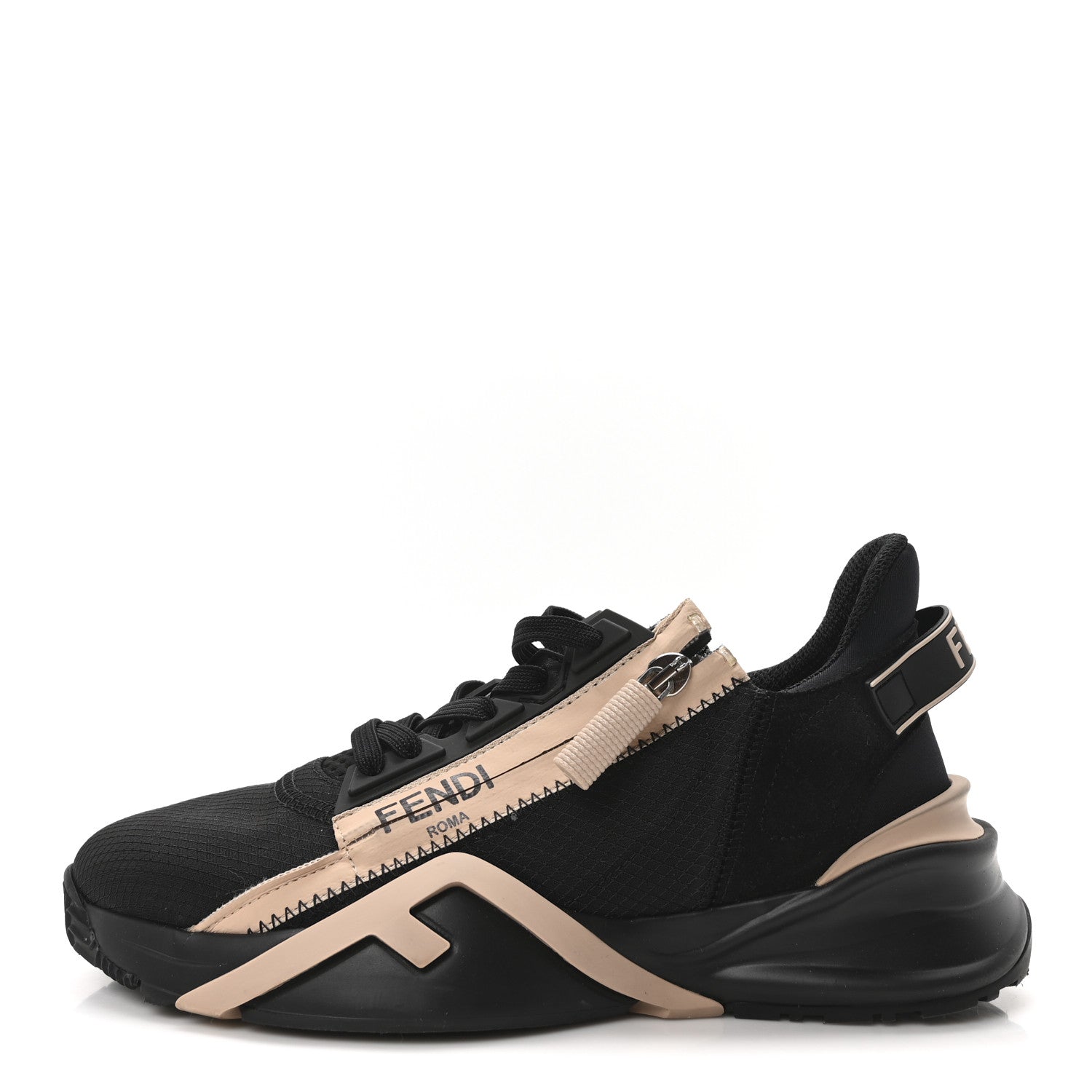 Fendi Nylon Suede Lycra Fendi Flow Low Top Sneakers 36 Black 1 of 8