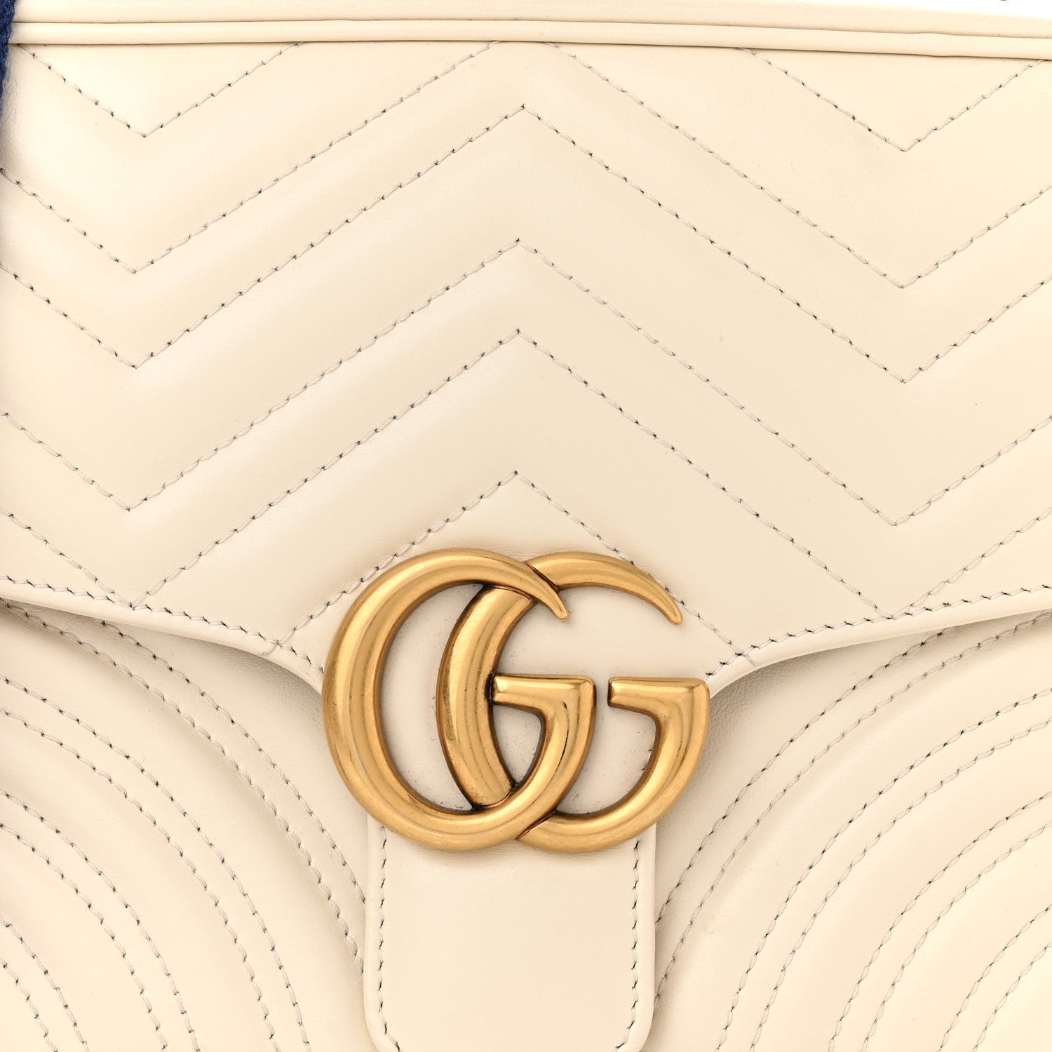 Gucci Calfskin Matelasse Sylvie Web Small GG Marmont Top Handle Shoulder Bag White 8 of 13