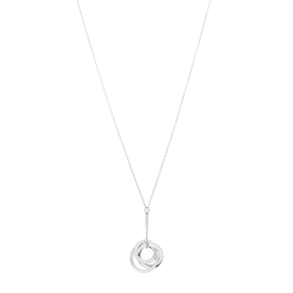Tiffany 18K White Gold Diamond 1837 Triple Interlocking Circles Pendant Necklace 1 of 6