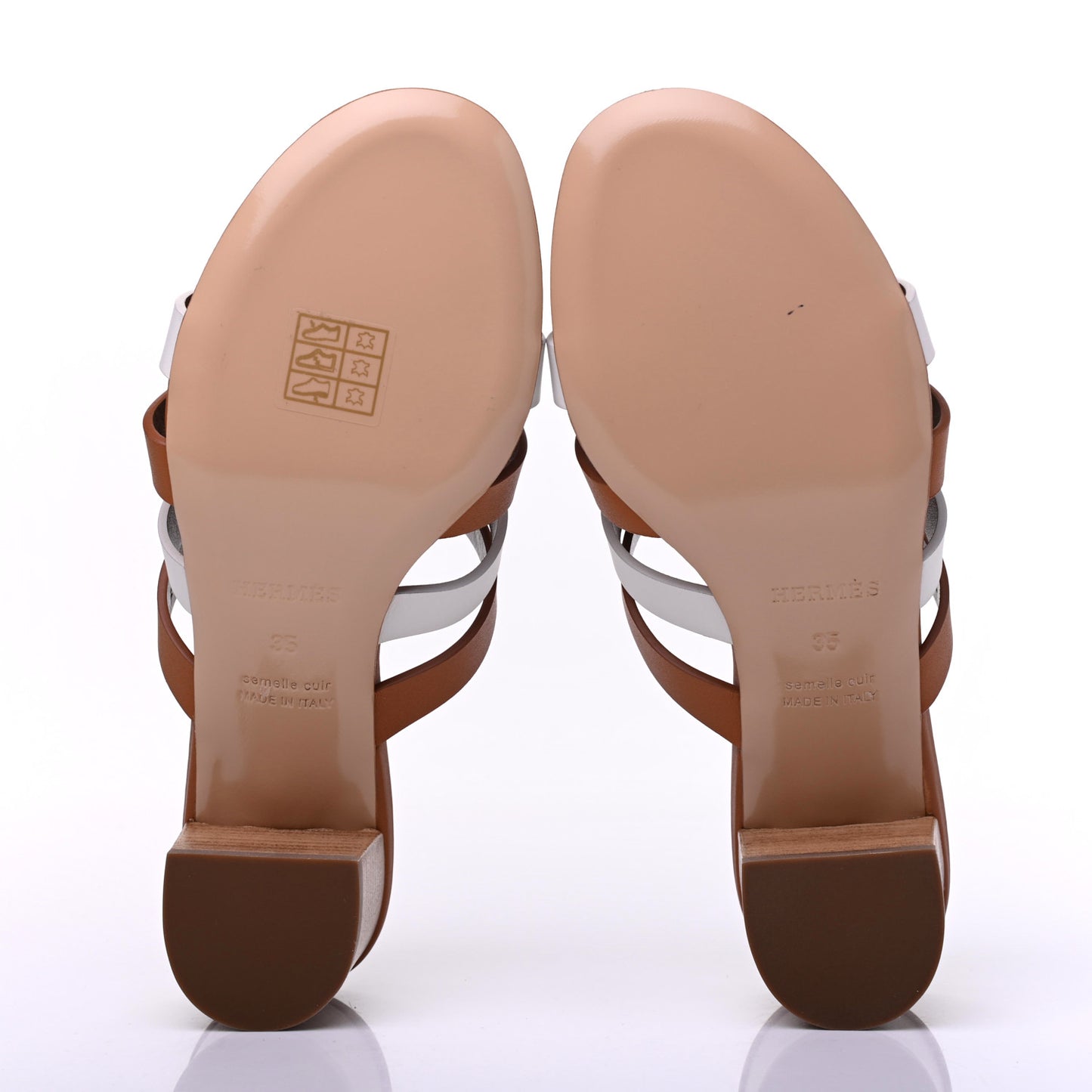 Calfskin Amica Sandals 35 White Natural
