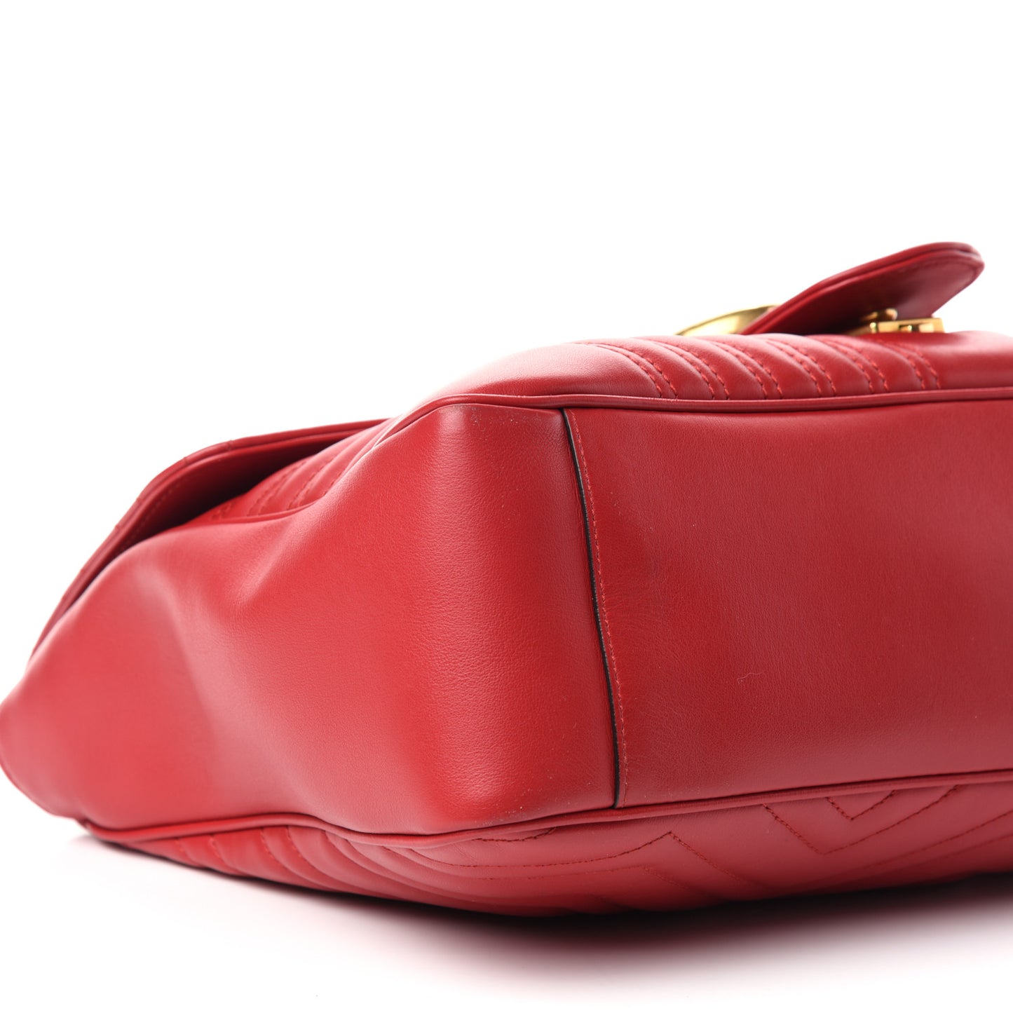 Calfskin Matelasse Large GG Marmont Shoulder Bag Hibiscus Red