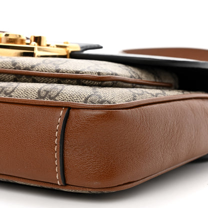 Gucci GG Supreme Monogram New Sakai Lux Calfskin Mini Padlock Flap Pocket Shoulder Bag Beige Ebony Black Cuir 10 of 10