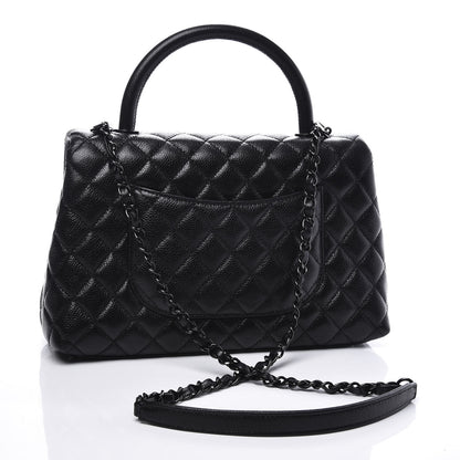 Chanel Caviar Quilted Small Coco Handle Flap So Black 2 of 10
