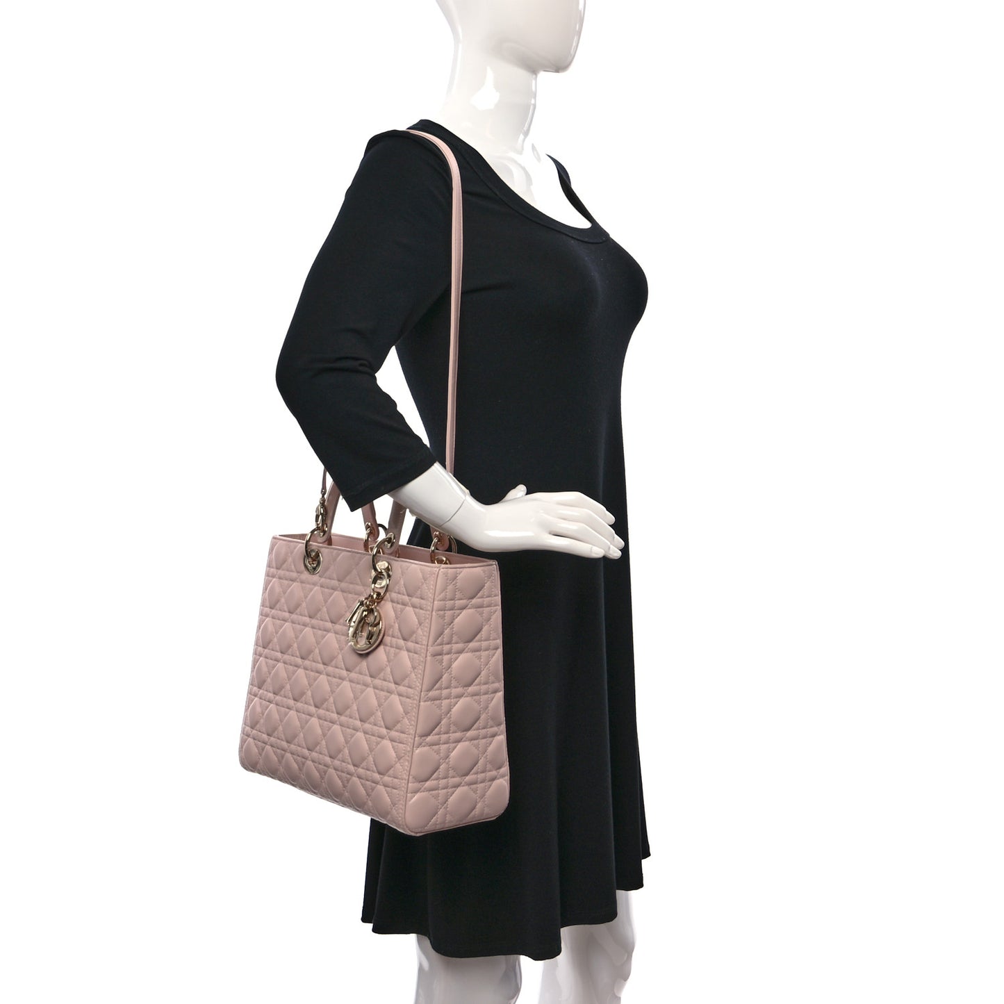 Lambskin Cannage Large Lady Dior Light Pink