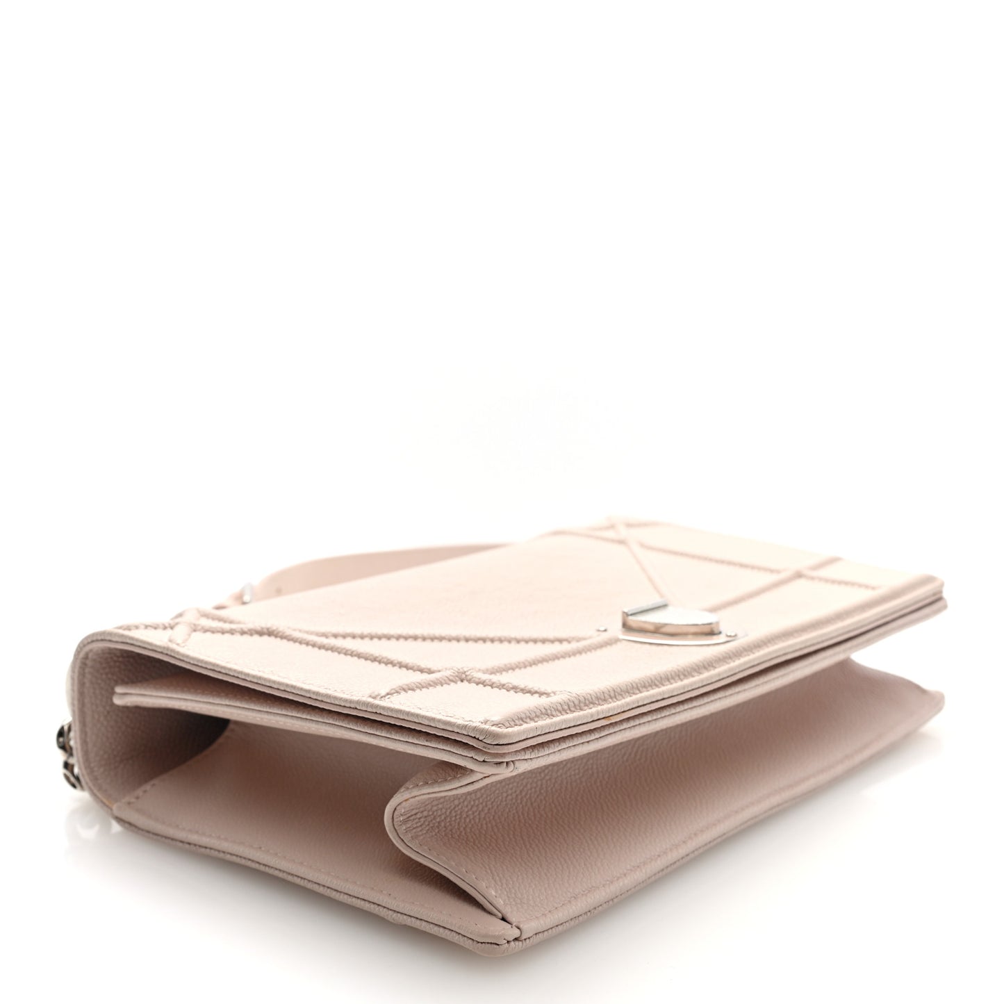 Grained Calfskin Medium Diorama Flap Bag Nude