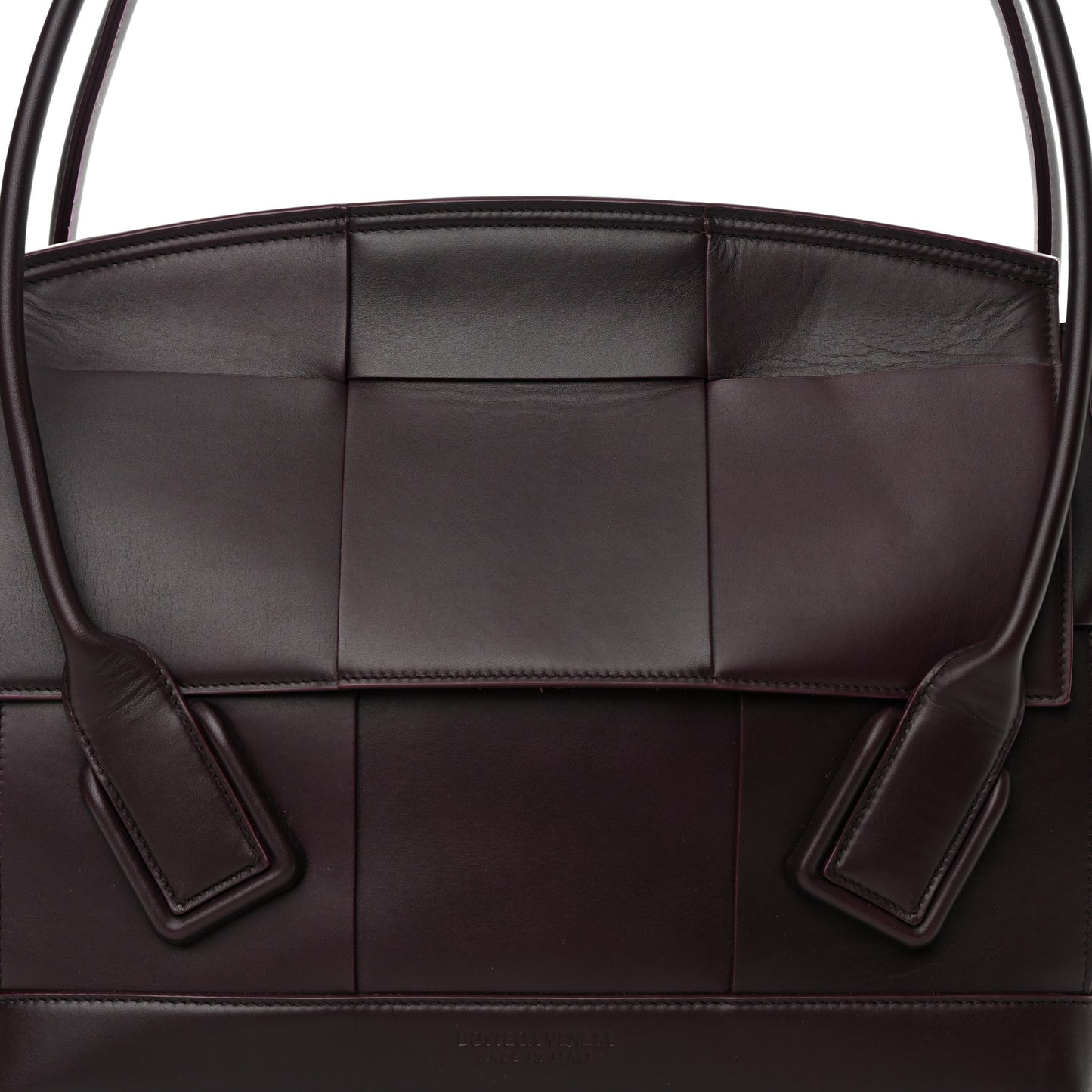 French Calfskin Maxi Intrecciato Medium Arco Grape