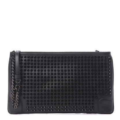Christian Louboutin Calfskin Studded Loubiposh Clutch Black 1 of 11