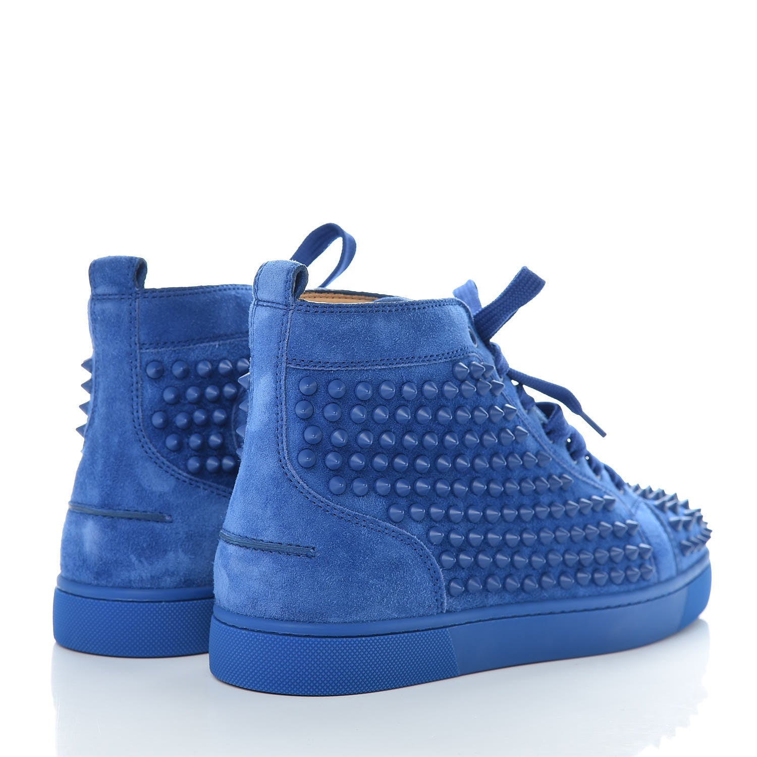 Christian Louboutin Suede Mens Louis Spikes Flat Sneakers 39 Azzurro 4 of 11