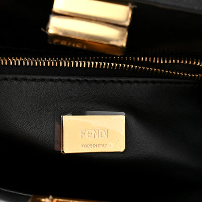 Fendi Shearling Nappa Macro FF 1974 Mini Peekaboo Iconic Satchel Tobacco Black 7 of 12