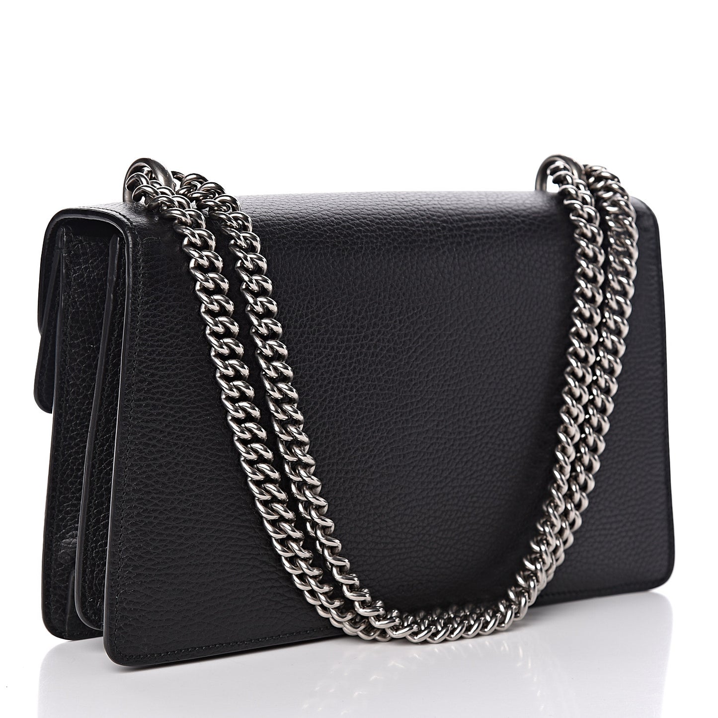 Pebbled Calfskin Small Dionysus Shoulder Bag Black