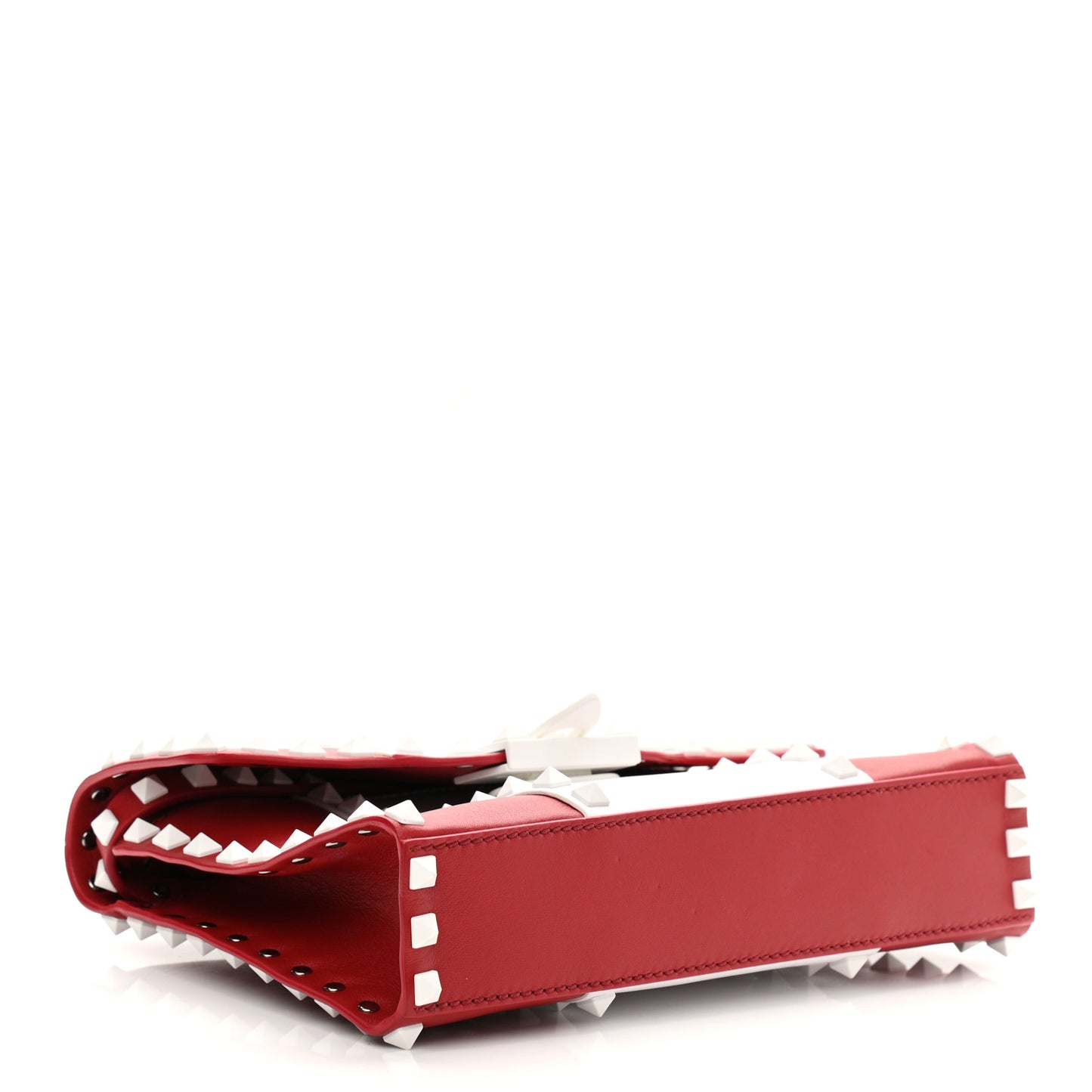 Vitello Colorblock Medium Free Rockstud Flip Lock Crossbody Bag Rosso Valentino Optic White