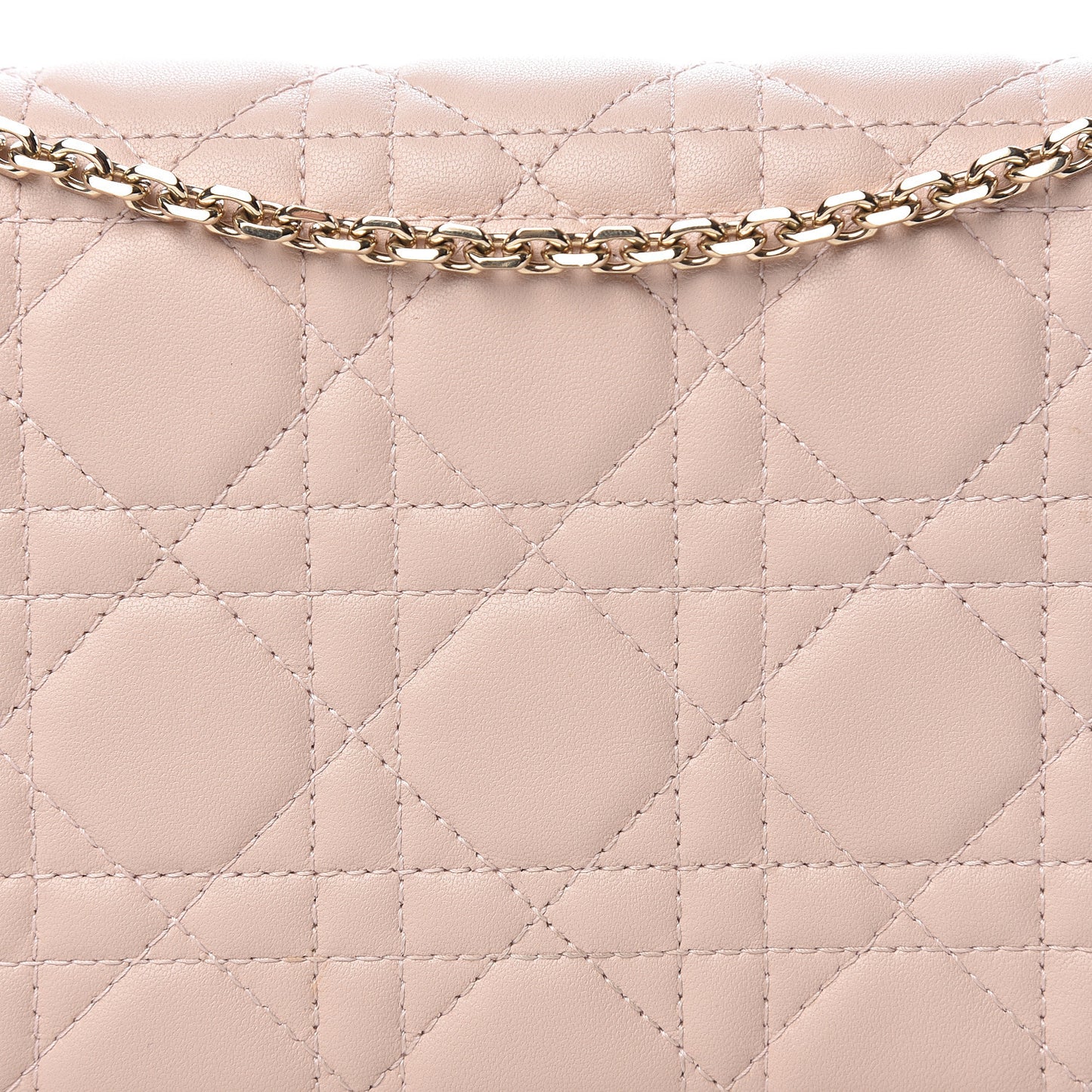 Lambskin Cannage Lady Dior Convertible Clutch Pink