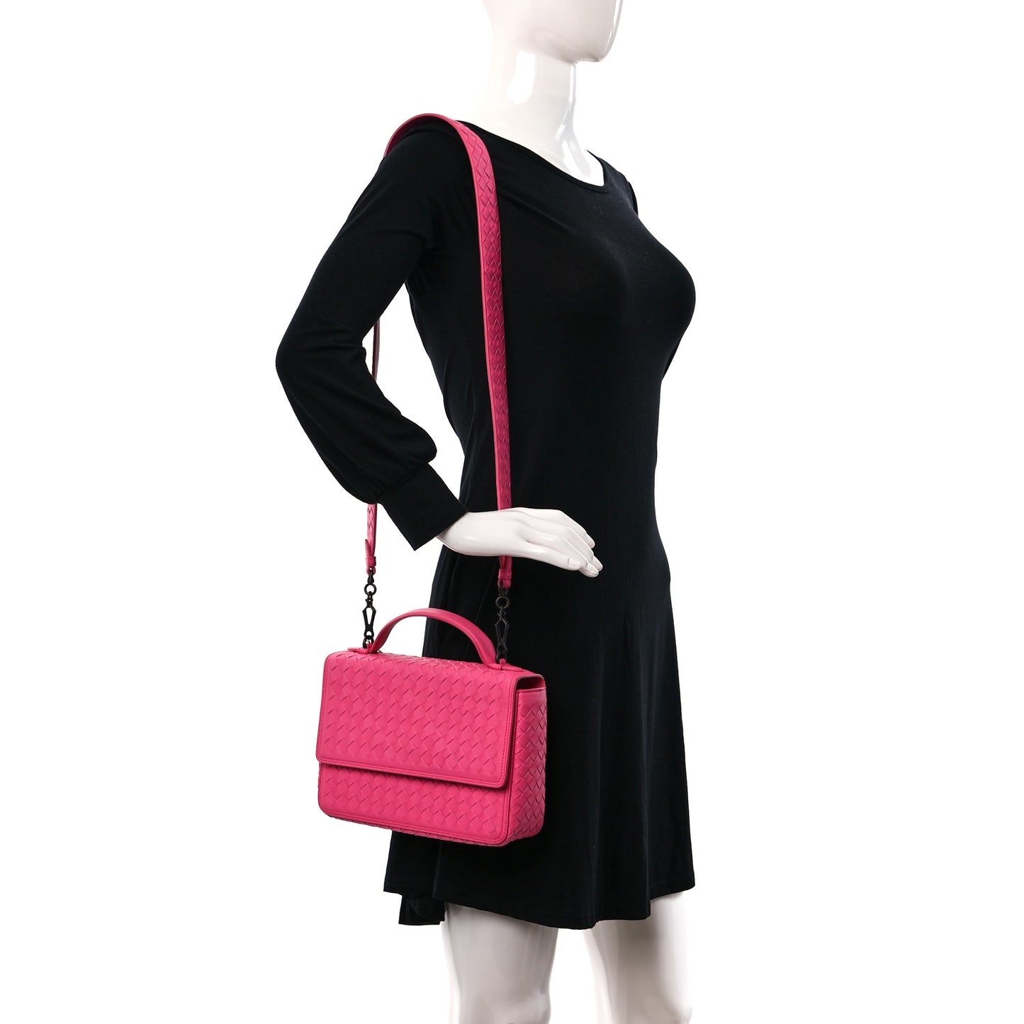 Nappa Intrecciato Alumna Bag Rosa Shock