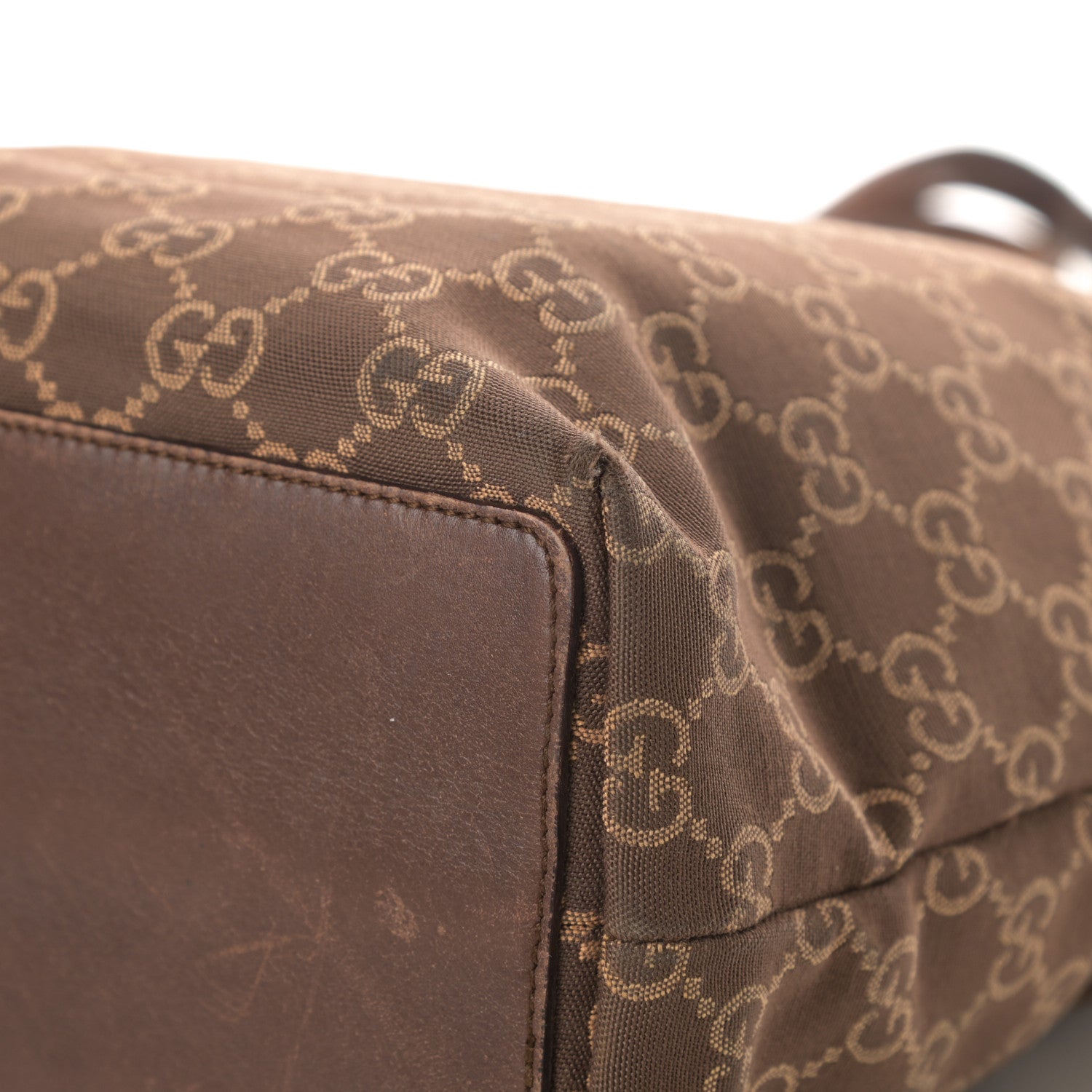 Gucci Monogram Small Bucket Tote Brown 10 of 21