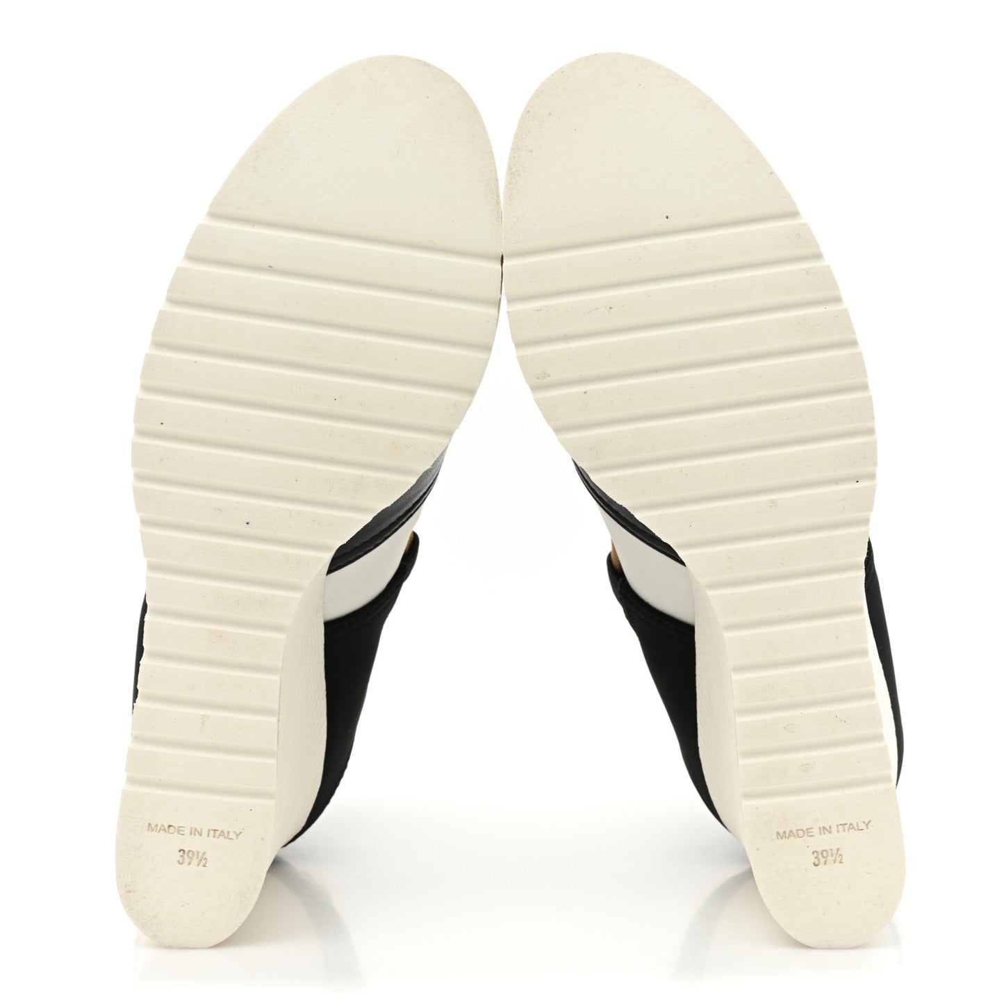 Patent Calfskin Runway Wedge Short Platform Boots 39.5 Black White Beige
