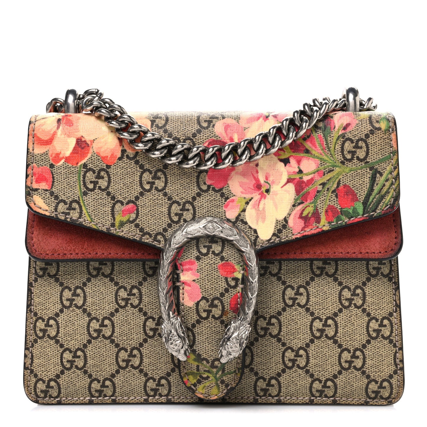 GG Supreme Monogram Blooms Mini Dionysus Shoulder Bag Beige Multicolor Dry Rose