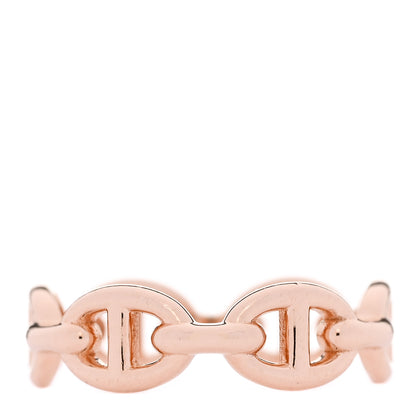 Hermes 18K Rose Gold PM Chaine D'Ancre Enchainee Ring 52 6 3 of 8