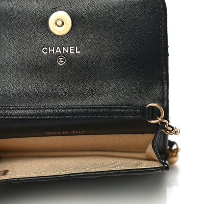 Chanel Lambskin Quilted Pearl Crush Clutch With Chain Black 7 of 12