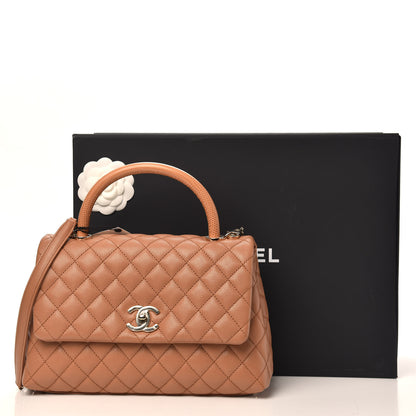 Chanel Caviar Quilted Small Coco Handle Flap Brown 10 of 11