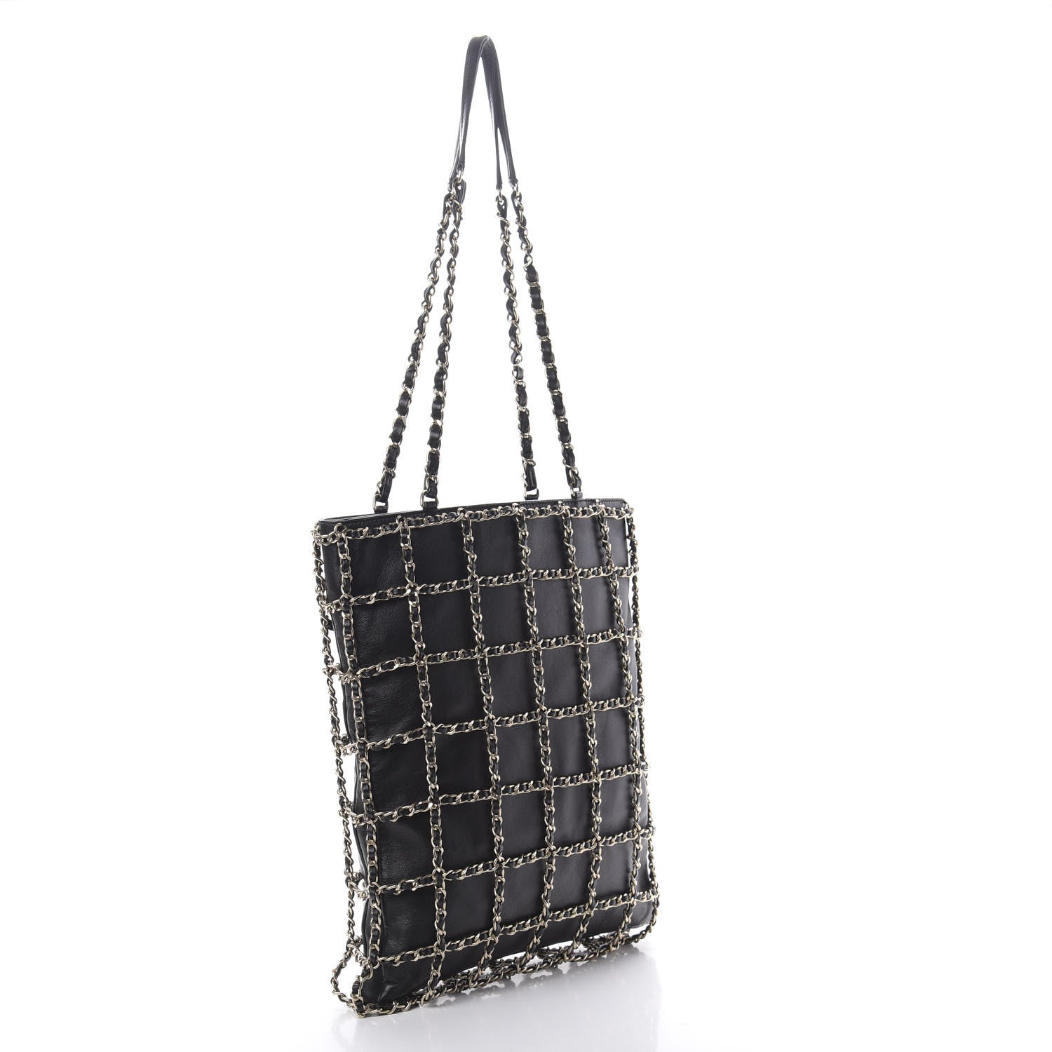 Chanel Lambskin Large Shopping Chain Tote Black 3 of 10