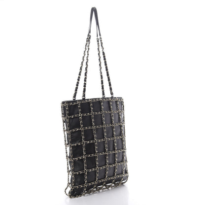 Chanel Lambskin Large Shopping Chain Tote Black 3 of 10