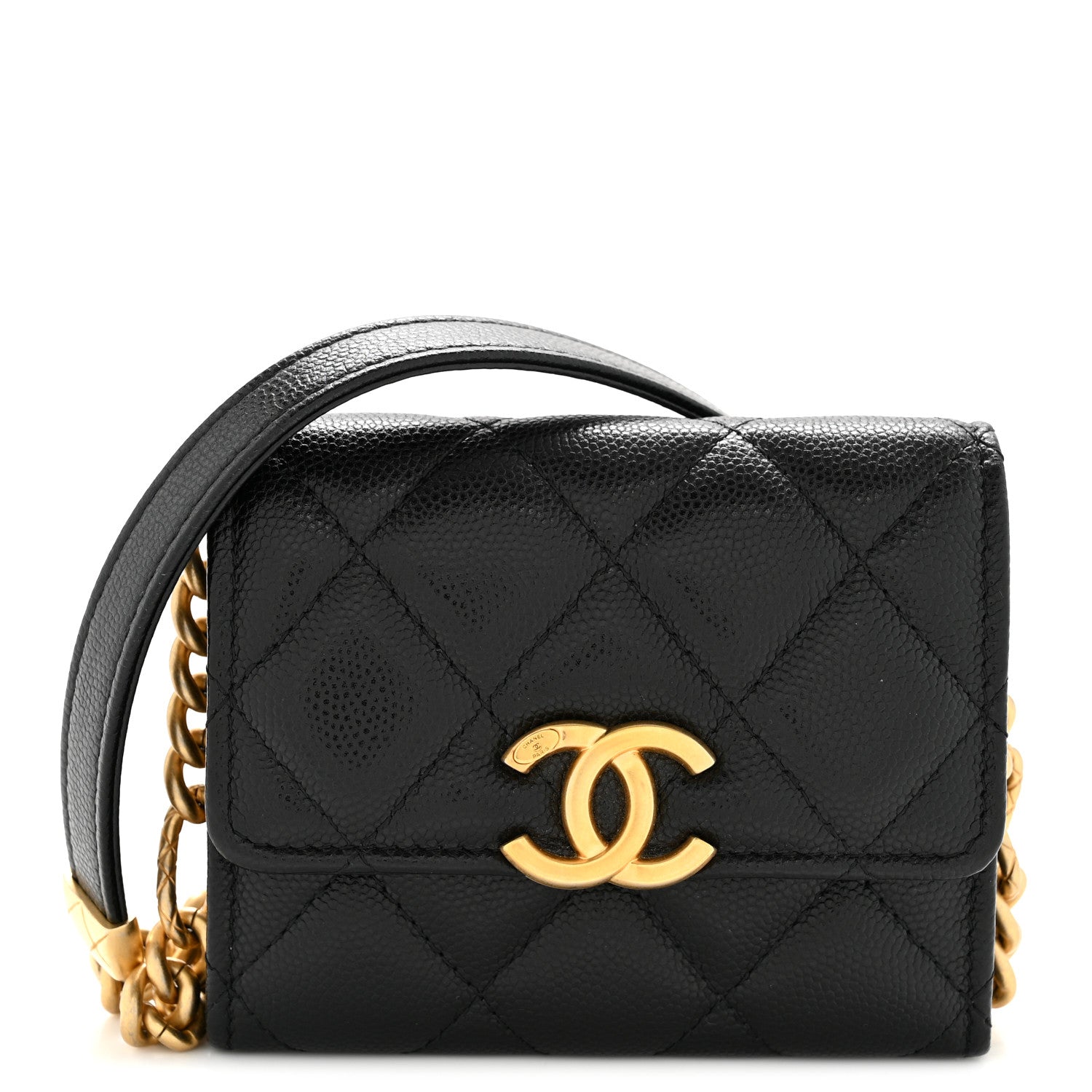 Chanel Caviar Quilted Bracelet On Chain Clutch Black 8 of 11