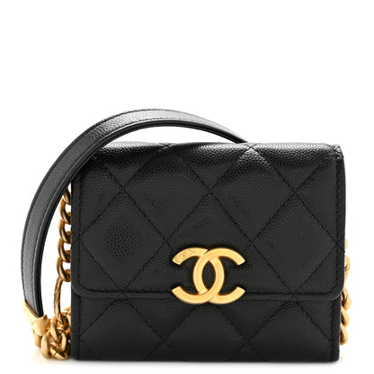 Chanel Caviar Quilted Bracelet On Chain Clutch Black 8 of 11
