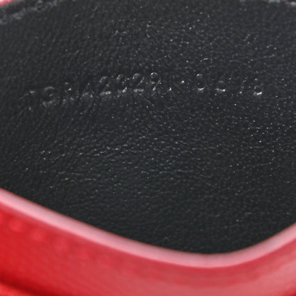 Saint Laurent Grain De Poudre Matelasse Chevron Monogram Credit Card Case Rouge Eros 7 of 7
