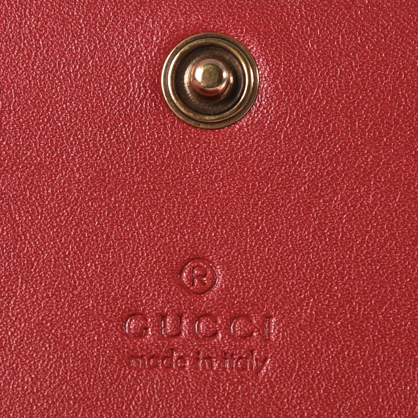 Calfskin Matelasse GG Marmont Card Case Wallet Hibiscus Red