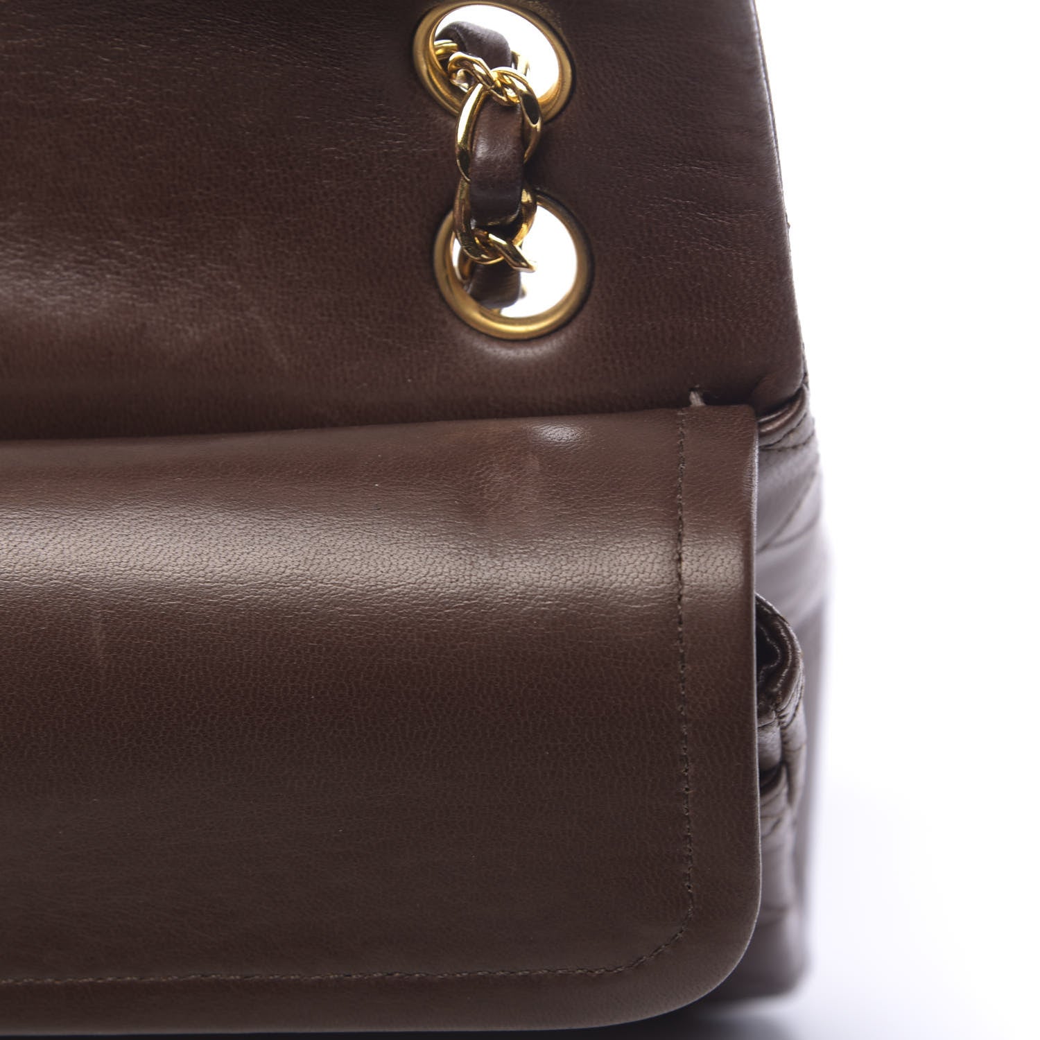 Chanel Lambskin Quilted Small Double Flap Brown 12 of 16
